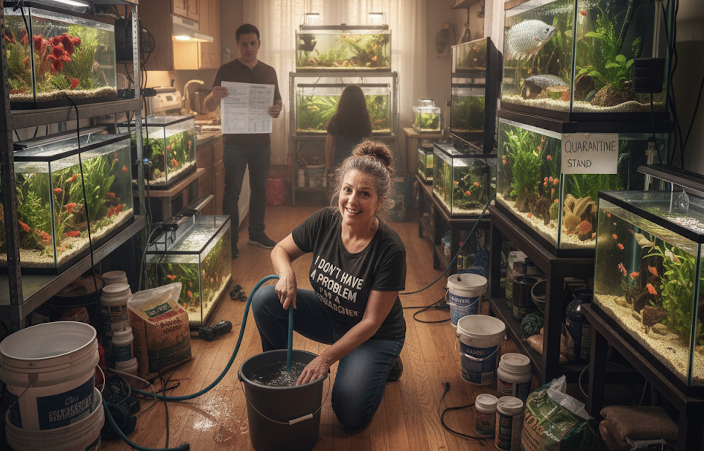 متلازمة الأحواض المتعددة aquarium hobbyost haveing multiple tank syndrome