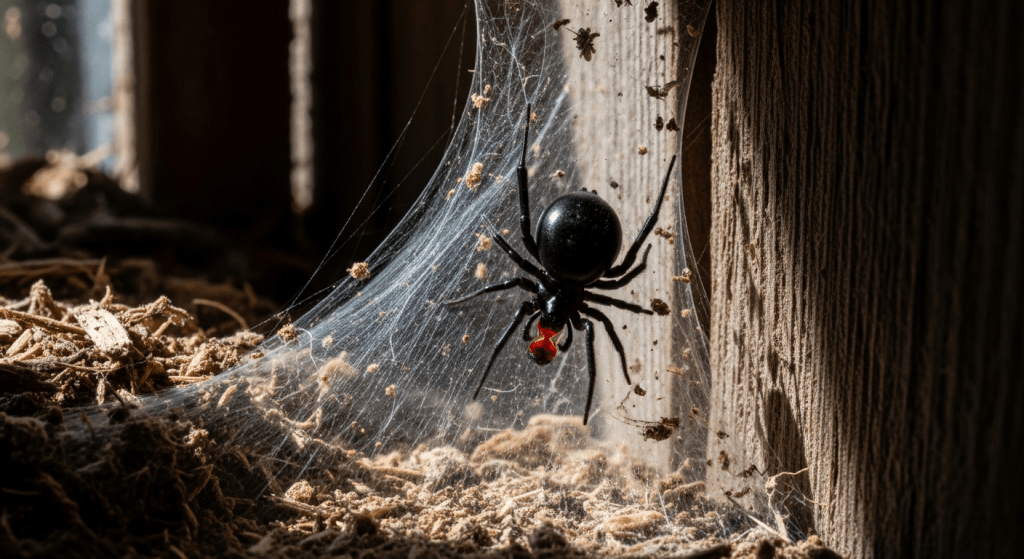venomous Black Button Spider (Latrodectus species)