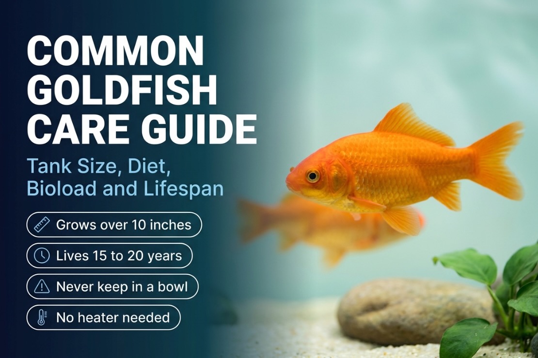 Common Goldfish Care Guide: Tank Size, Diet, Bioload & Lifespan