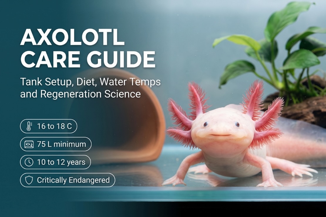 Axolotl Care Guide: Tank Setup, Diet, and Water Temps