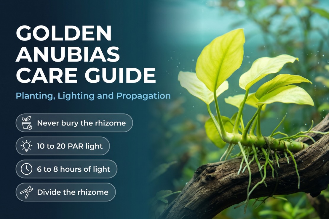 Golden Anubias Care Guide: Planting, Lighting, and Propagation