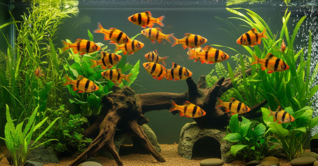 Shoaling Fish Tiger Barb fish (Puntigrus tetrazona
