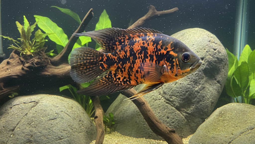 Veil Tail Oscar (Astronotus ocellatus)