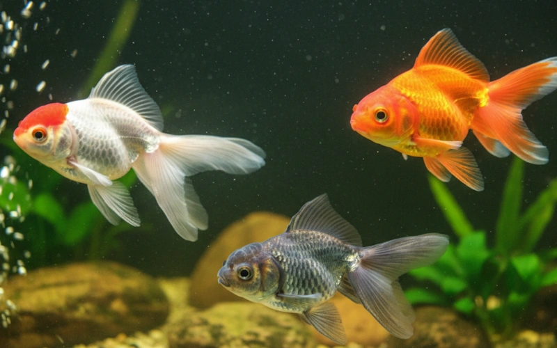 Oranda Goldfish (Carassius auratus)